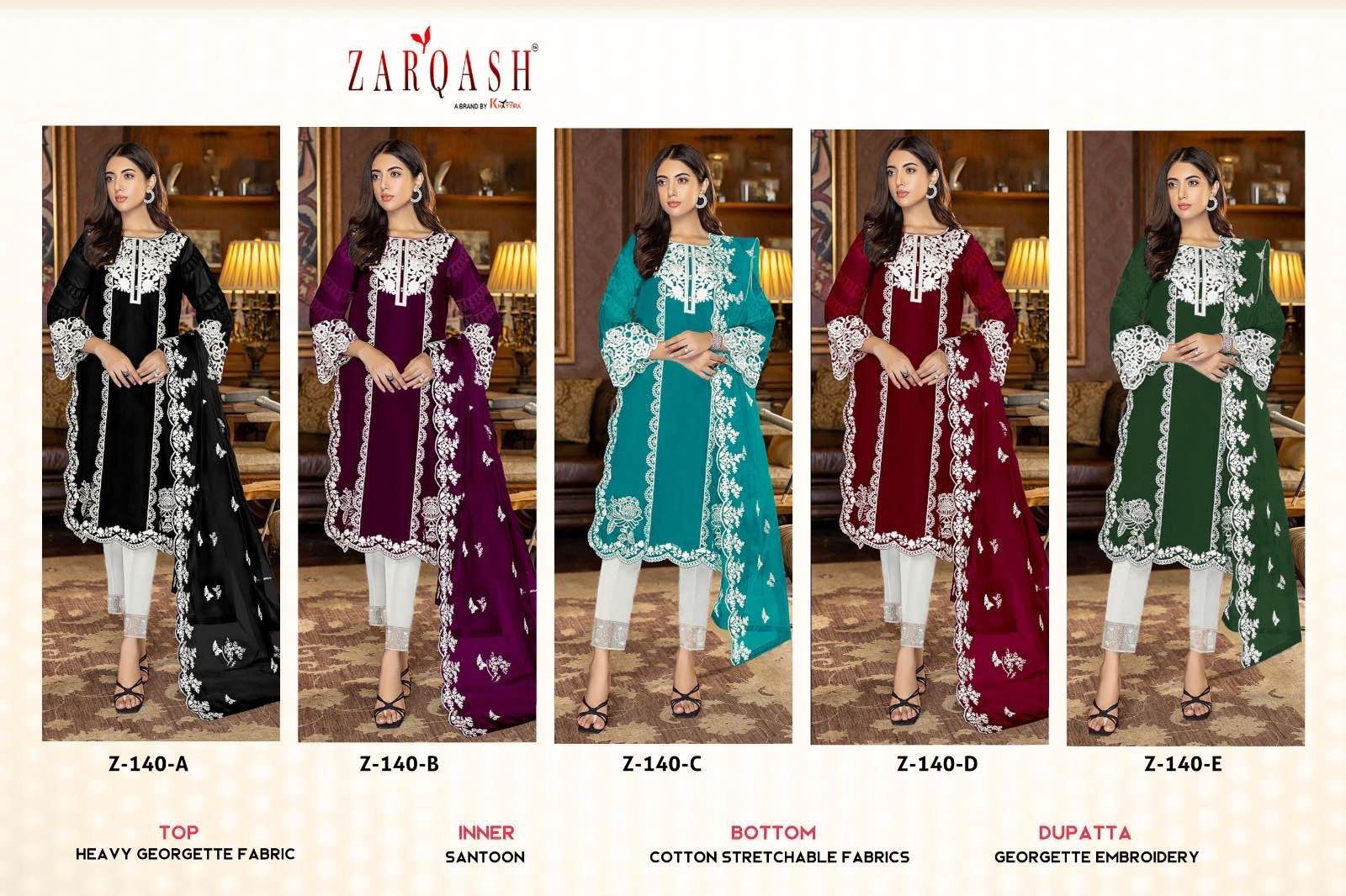 Zarqash Z 140 Readymade Designer Georgette Pakistani Suits
